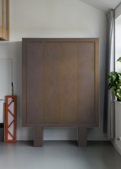 Meuble de rangement contemporain "Monolith", MDF teinté Brown