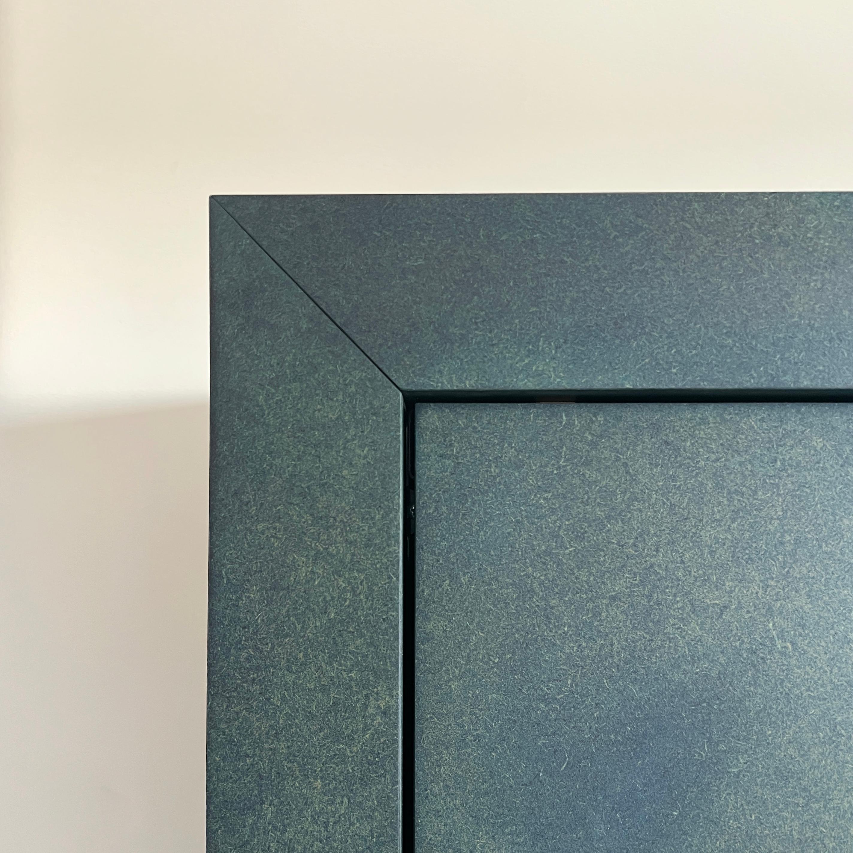 British Contemporary 'Monolithic' Storage Cabinet Unit, Paris Blue Dyed MDF For Sale