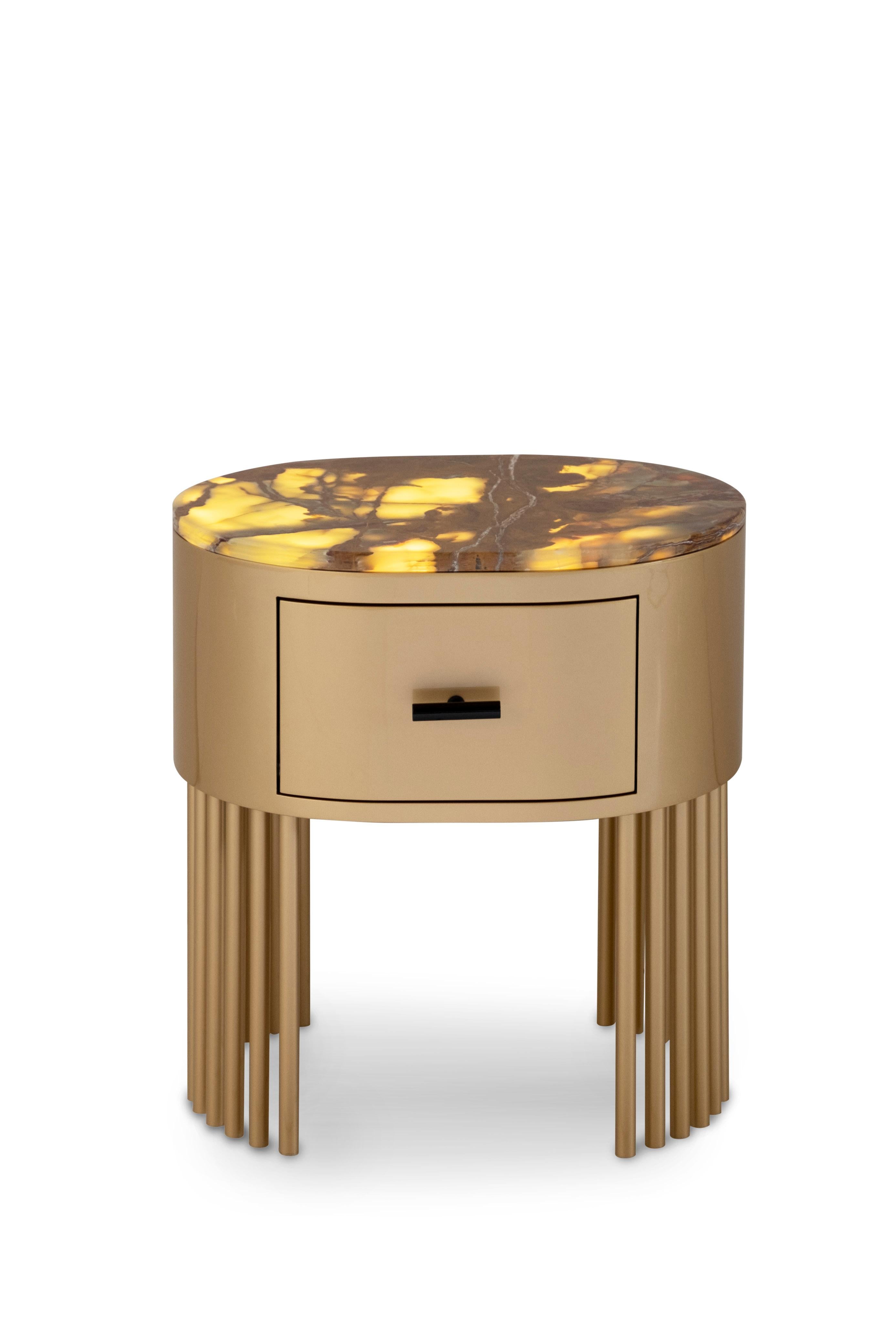 Modern Mons Nightstands Bedside Table Onyx Handmade in Portugal by Greenapple For Sale 7