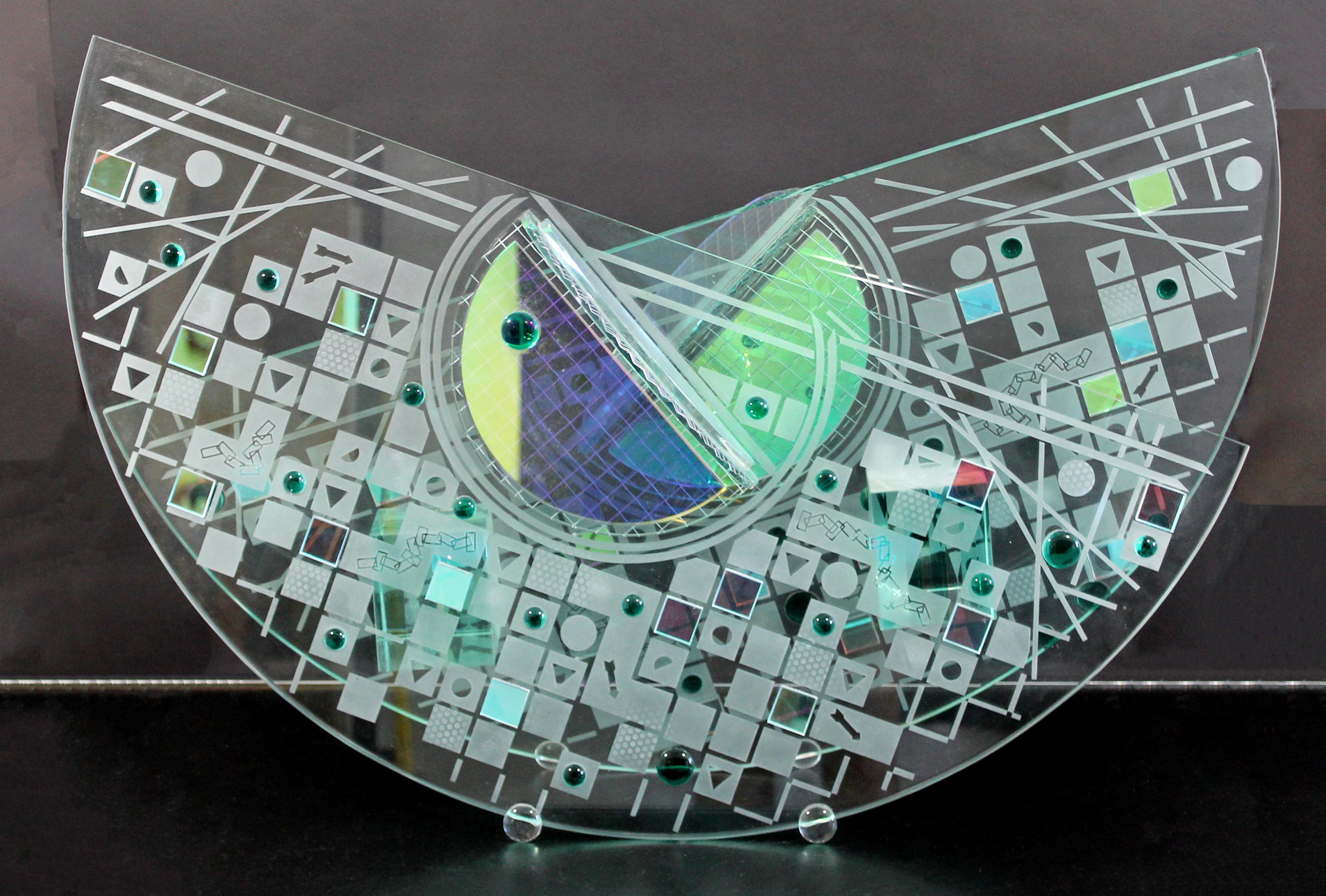Contemporary Large Toland Sands Memphis Abstract Art Glass Sculpture, 1980s 4
