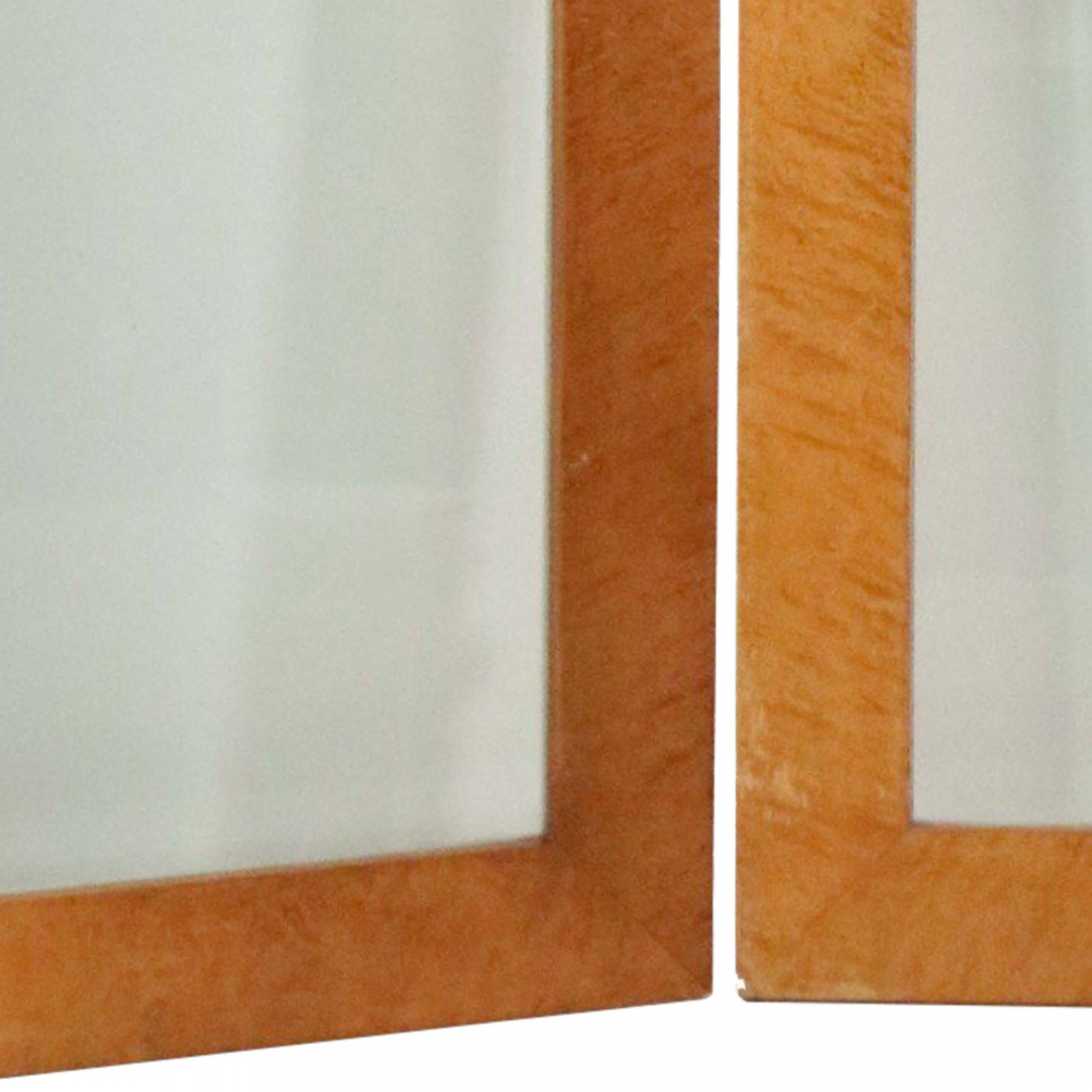 Unknown Contemporary Monumental Three Fold Maple and Glass Screen/Room Divider For Sale