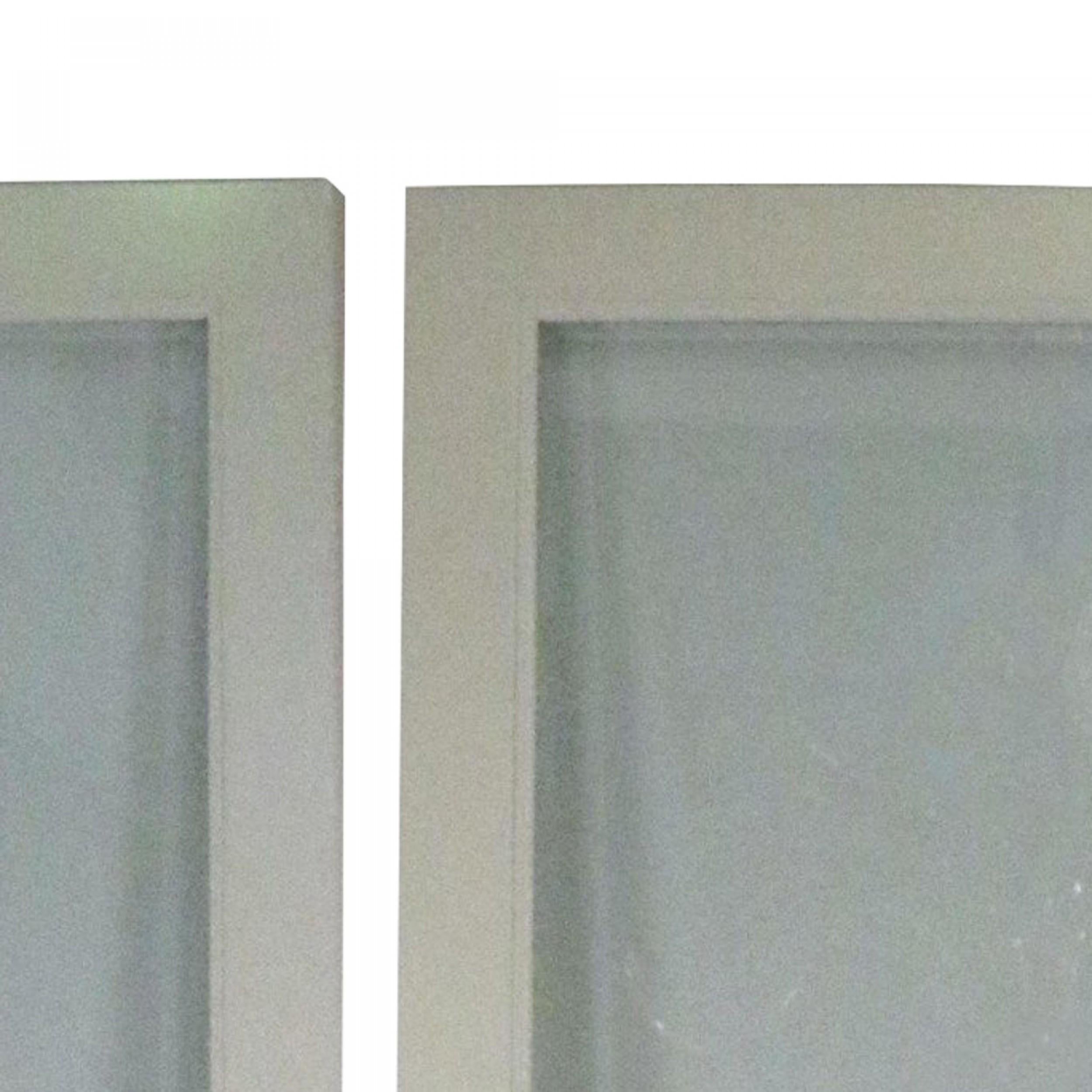 Unknown Contemporary Monumental Three Fold White Wood and Glass Screen/Room Divider For Sale