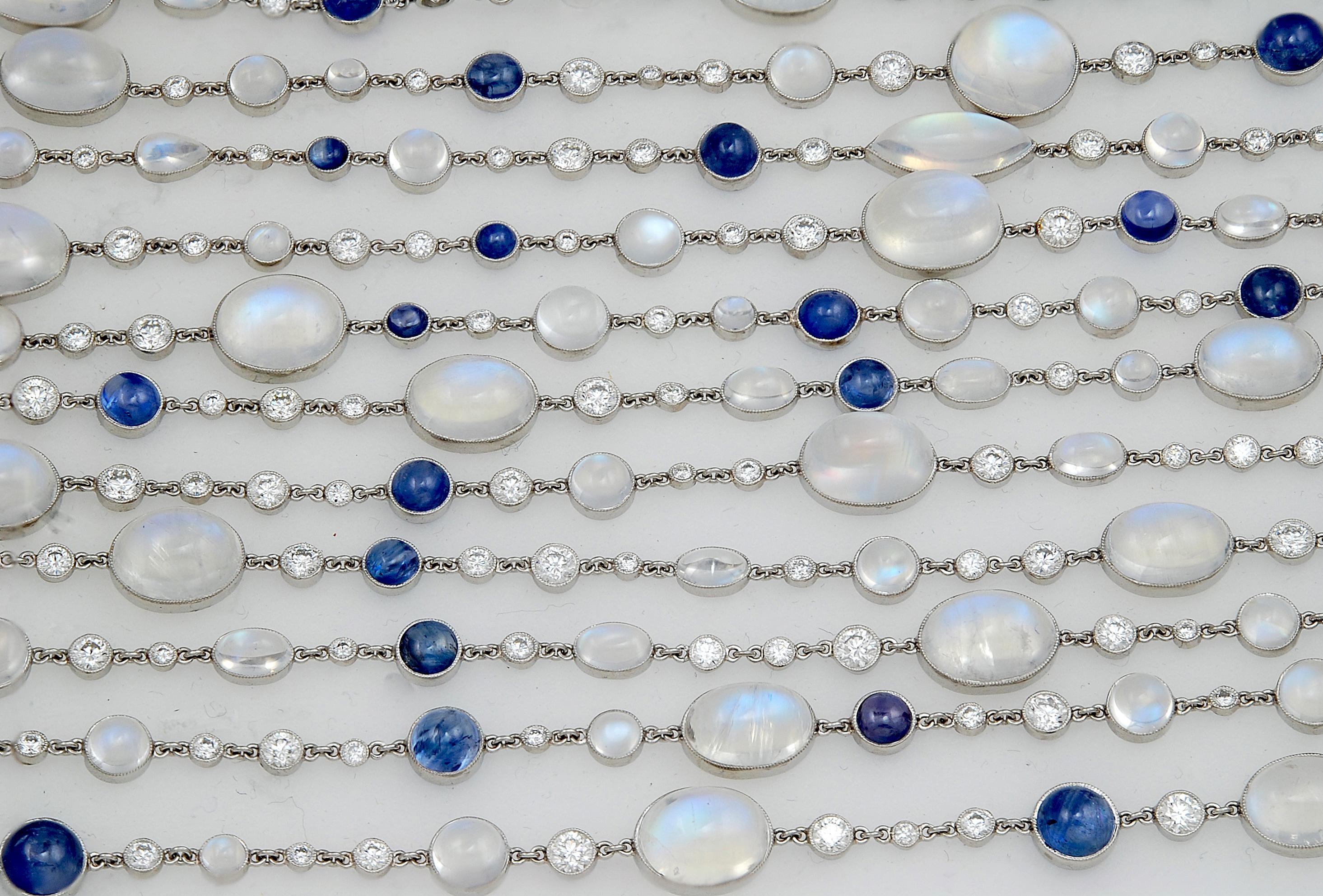 moonstone and sapphire necklace