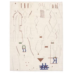 Contemporary Moroccan Area Rug with Brutalist Style Inspired by Harry Bertoia