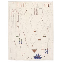 Contemporary Moroccan Area Rug with Brutalist Style Inspired by Harry Bertoia