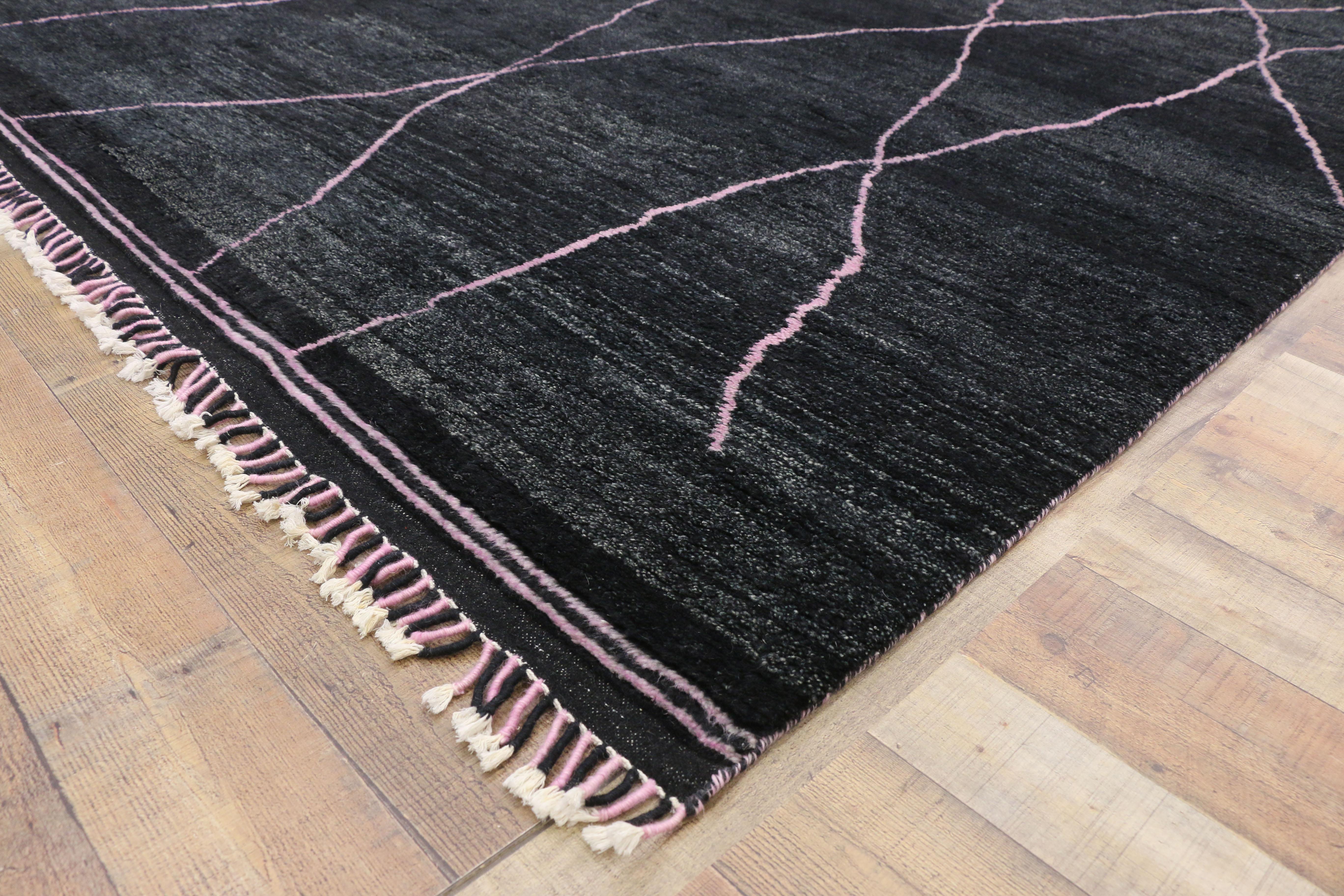 Zeitgenössischer marokkanischer Teppich mit minimalistischem skandinavischem Stil im Zustand „Neu“ im Angebot in Dallas, TX