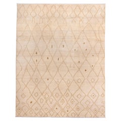 Contemporary Moroccan Berber Rug with Soft Ivory Lattice