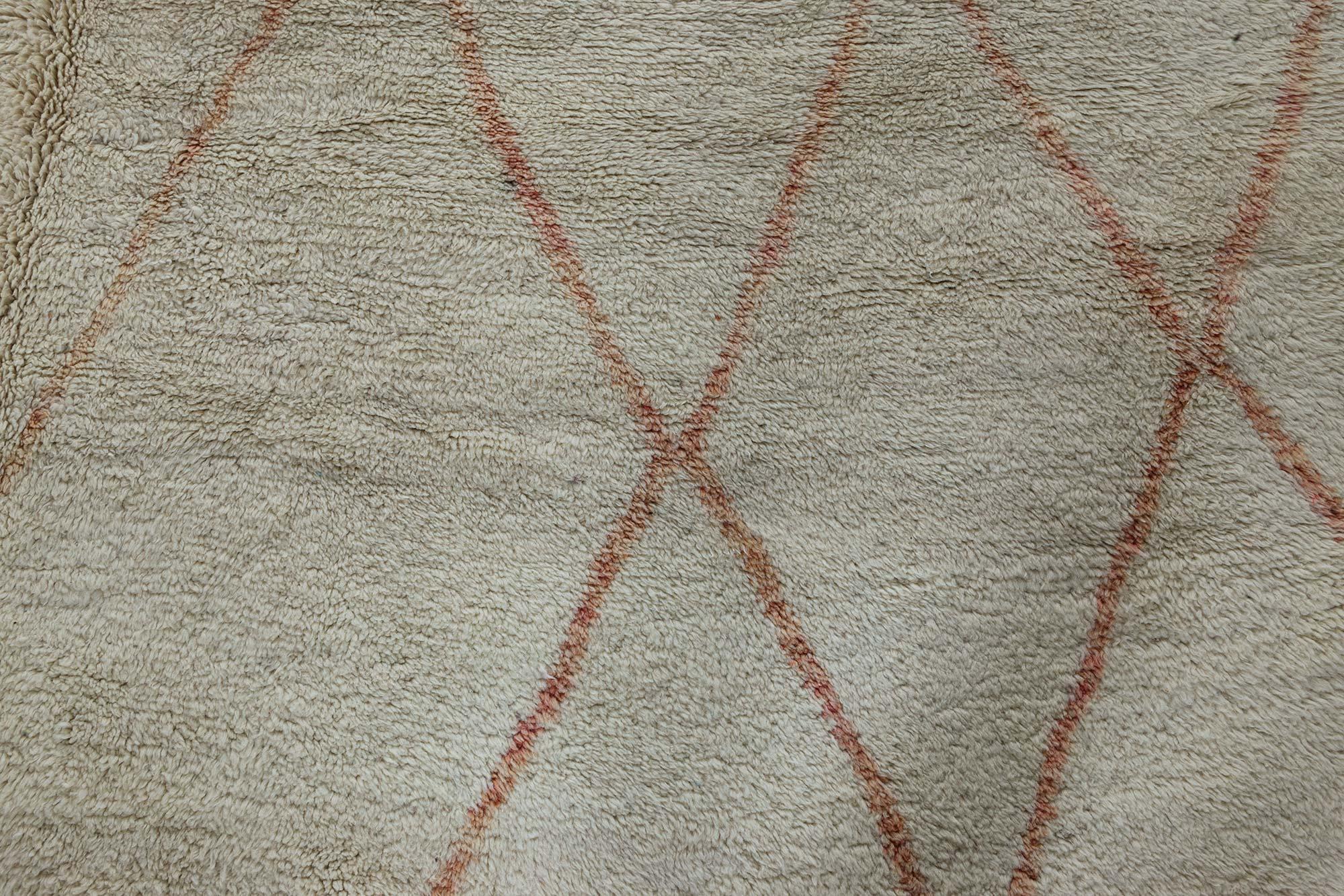 Marokkanischer geometrischer Wollteppich von Doris Leslie Blau (Handgeknüpft) im Angebot