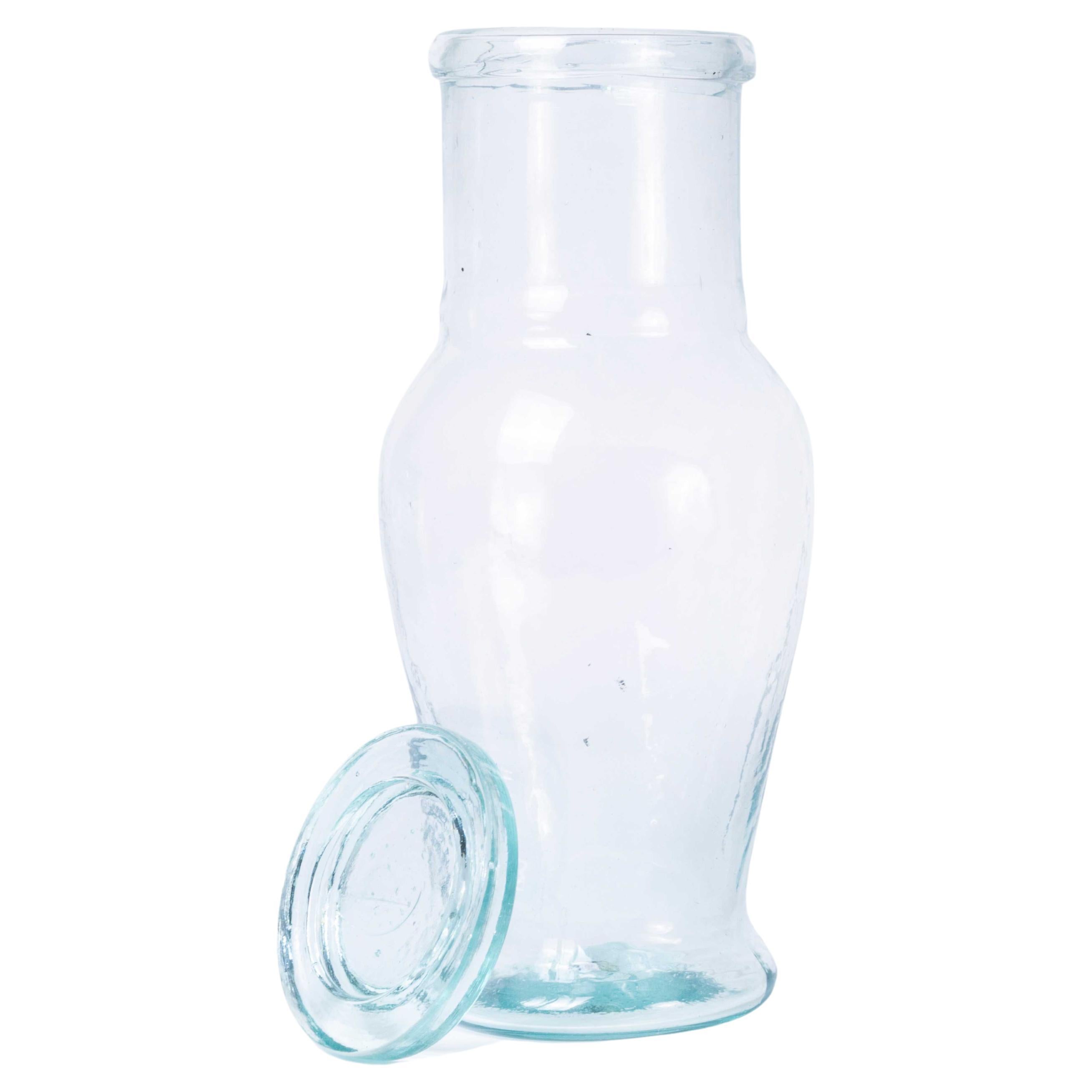 Contemporary Moroccan Glass Jar – Clear For Sale
