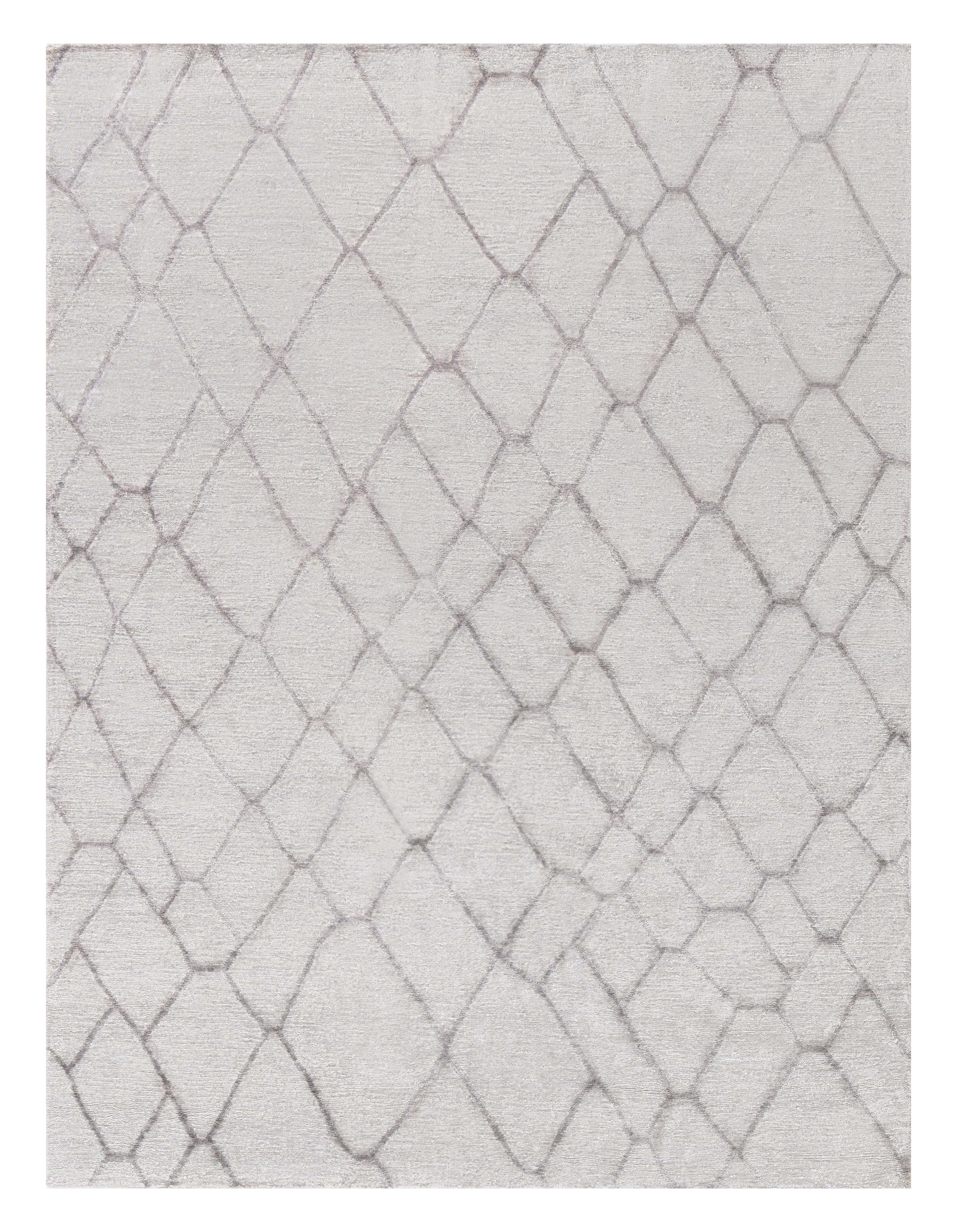 Contemporary Moroccan Gray Cashmere Carpet "Argent Vein" by Doris Leslie Blau