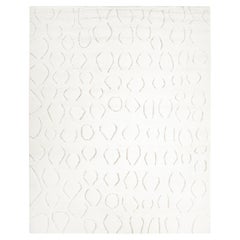 Tapis de sol marocain contemporain ivoire fait à la main 5' 0" x 8' 0"