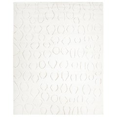 Tapis marocain contemporain ivoire fait à la main 9' 0" x 12' 0"