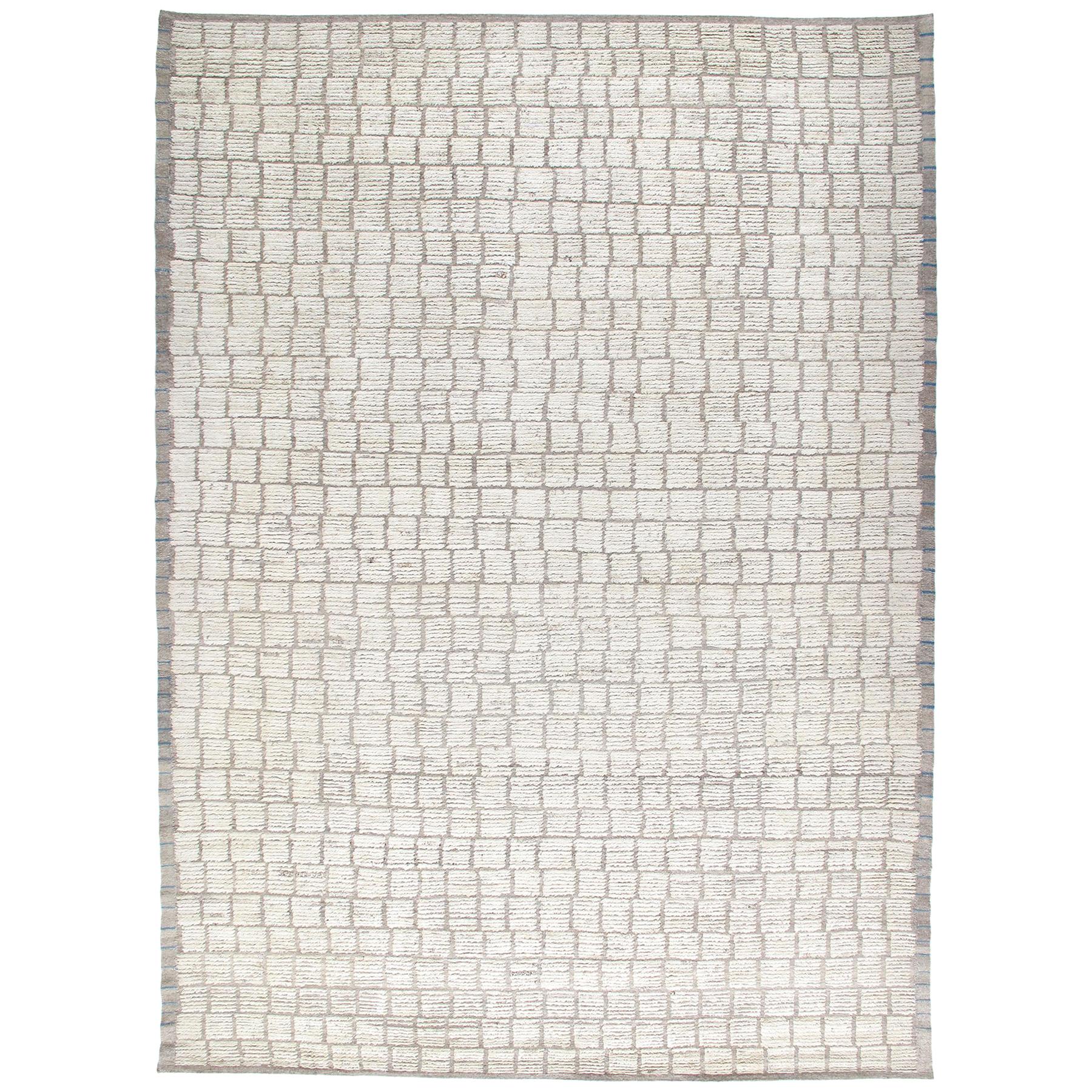 Contemporary Moroccan Inspired Rug with a Textural Design For Sale