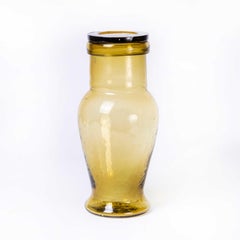 Contemporary Moroccan Mouth Blown Glass Jar - Amber
