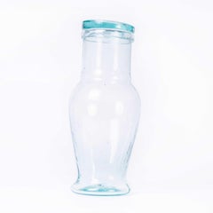 Contemporary Moroccan Mouth Blown Glass Jar - Clear