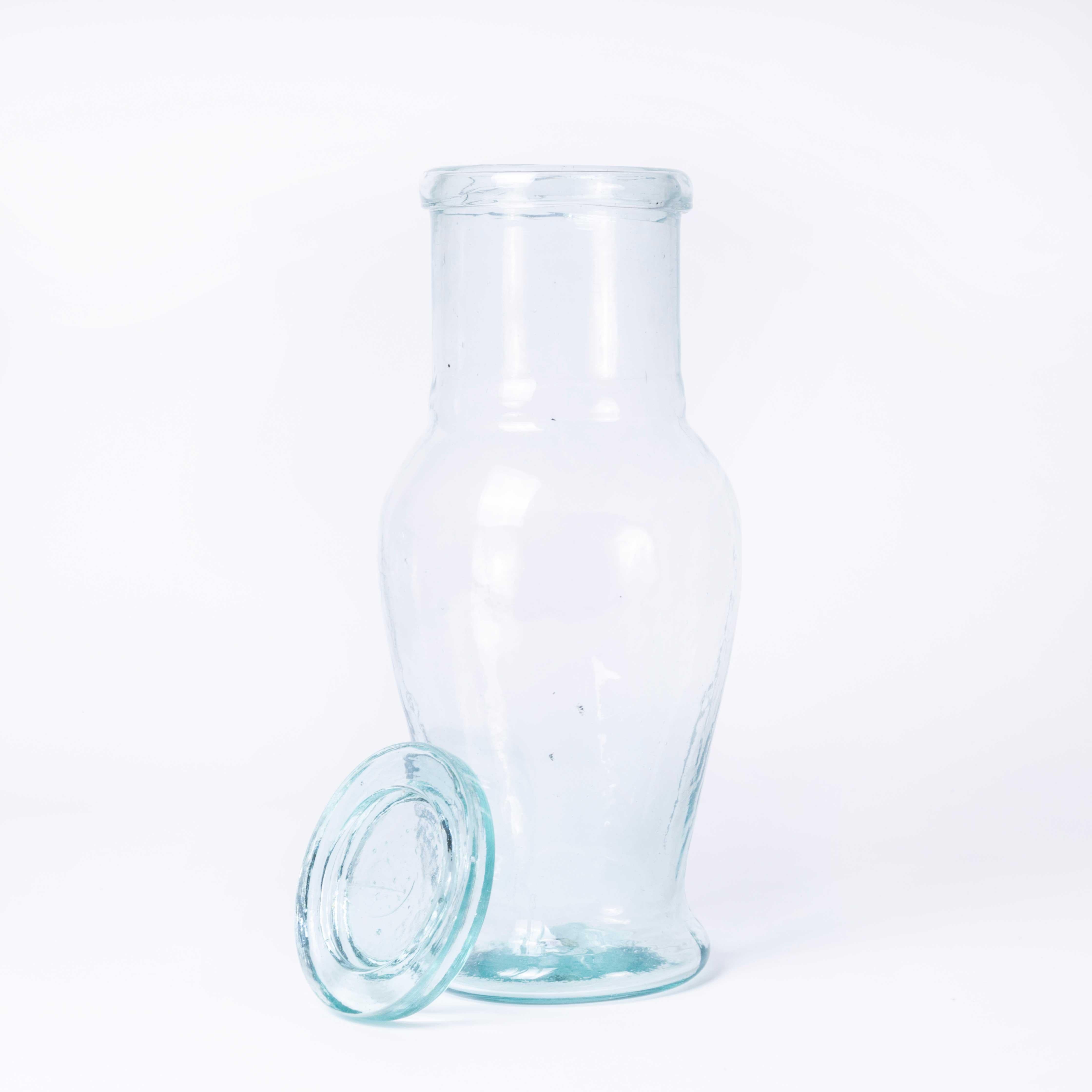 Tarro de vidrio soplado marroquí contemporáneo - Transparente Vidrio artístico en venta
