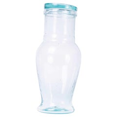 Contemporary Moroccan Mouth Blown Glass Jar - Clear