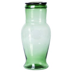 Contemporary Moroccan Mouth Blown Glass Jar - Green