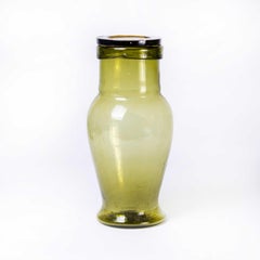 Contemporary Moroccan Mouth Blown Glass Jar - Moss Green