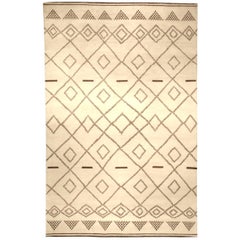 Moroccan Patterned Beige Area Rug