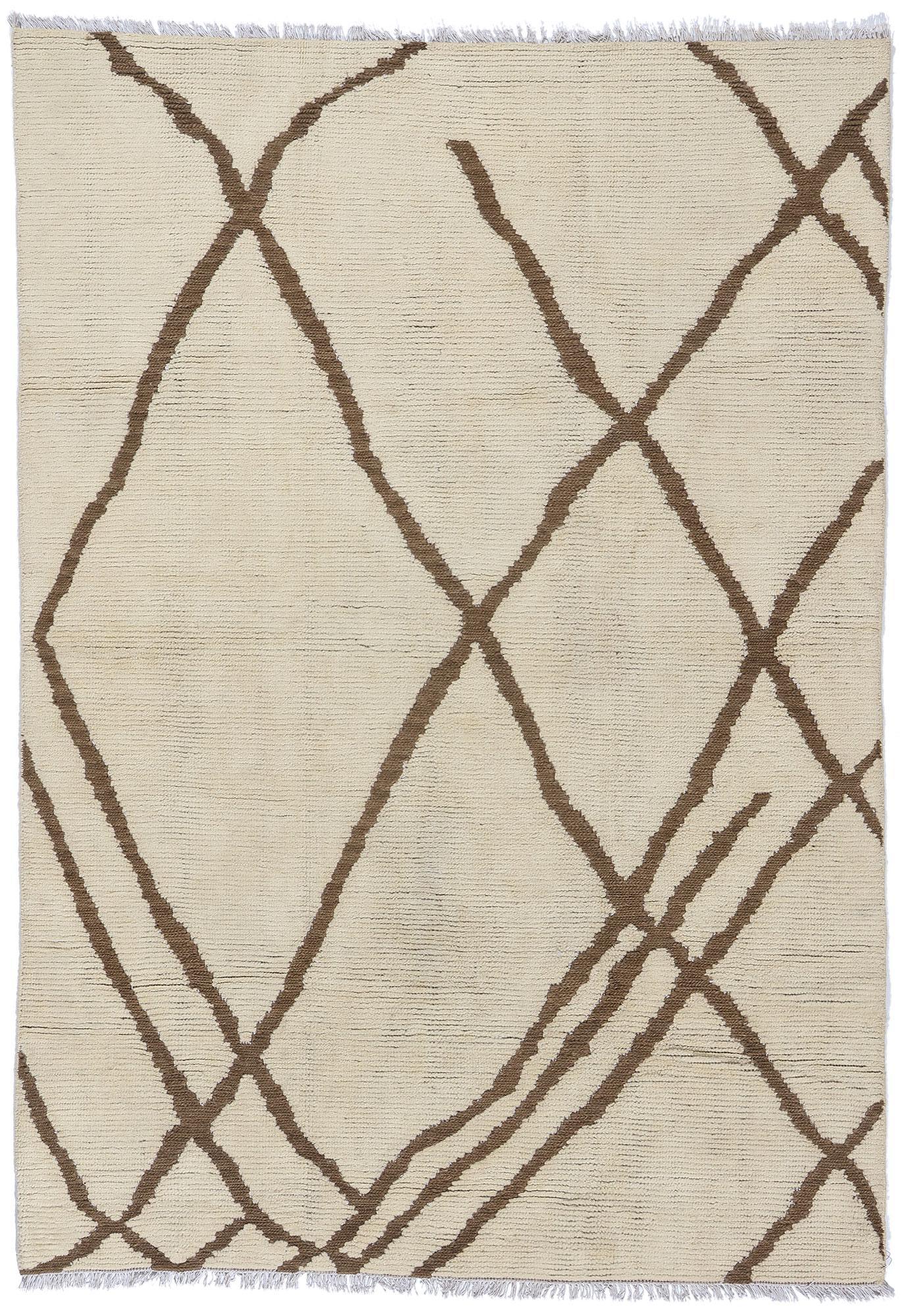 Contemporary Moroccan Rug, Cozy Organic Modern Meets Serene Shibui