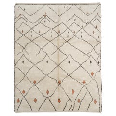 8.3x10 Ft Contemporary Moroccan Wool Rug, Hand Knotted. Custom Options Available