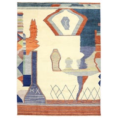 Contemporary Moroccan Rug with Abstract Style Inspired by Ad Reinhardt