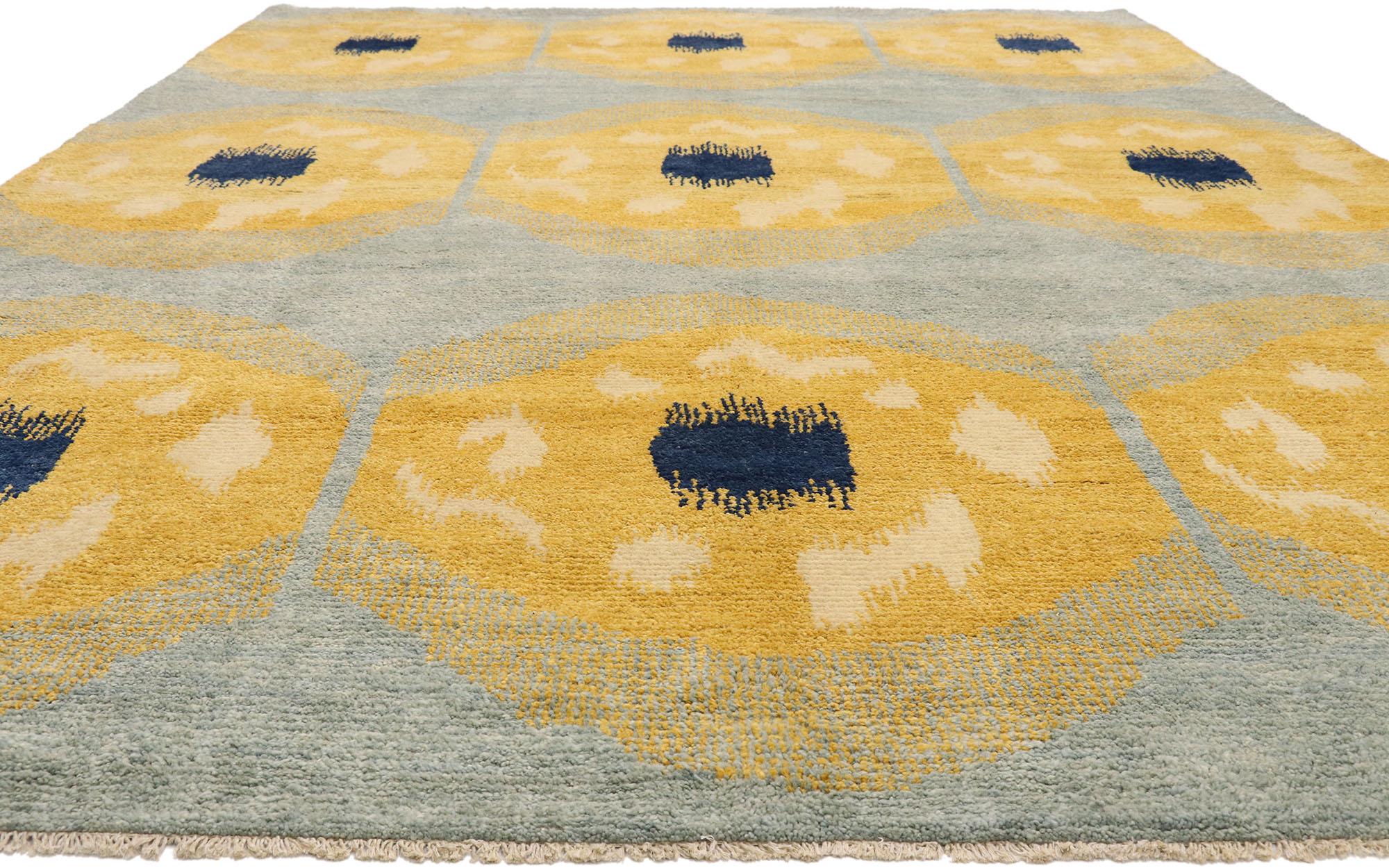 Expressionist Modern Moroccan Area Rug, Abstract Orphism Meets Contemporary Elegance For Sale