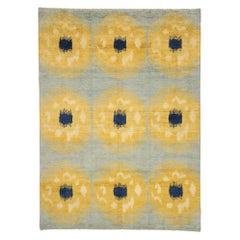 New Contemporary Moroccan Rug with Concentric Circles and Abstract Orphism Style