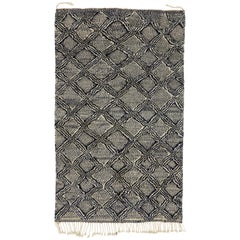 Contemporary Moroccan Rug with Diamond Trellis, High and Low Texture Rug
