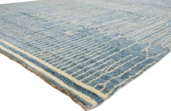 New Contemporary Beach Hygge Moroccan Rug with Modern Cape Cod Style