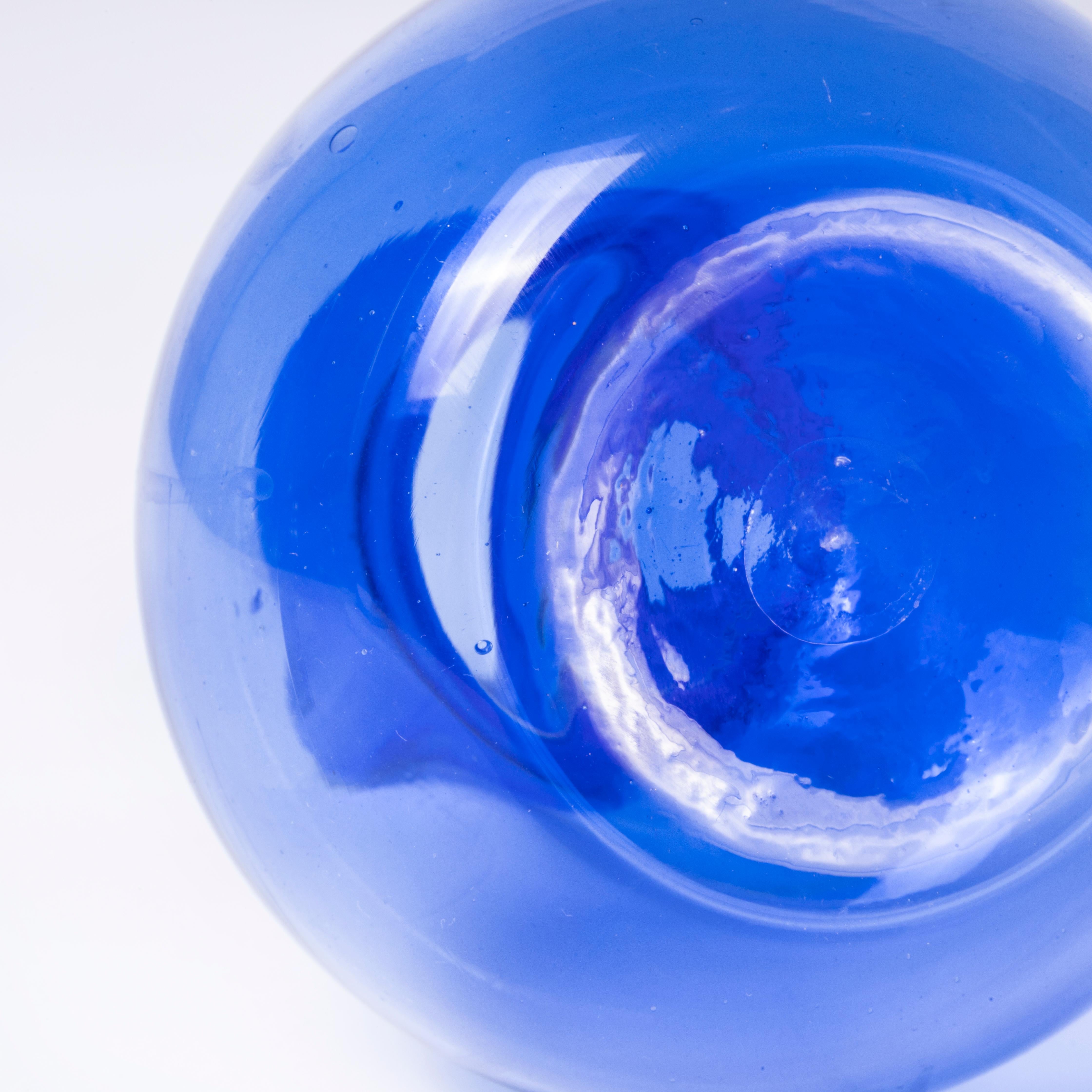 Contemporary Moroccan Small Mouthblown Jug - Blue In condizioni ottime in vendita a Hook, Hampshire