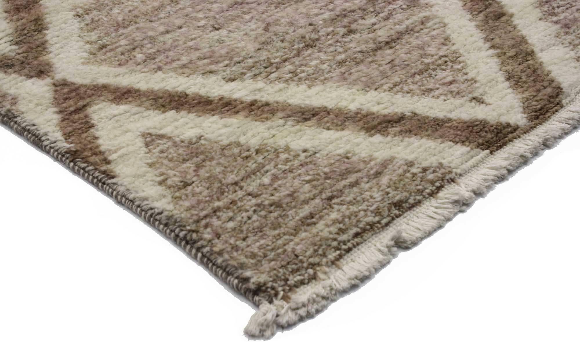 Modern Contemporary Moroccan Style Accent Rug, Square Moroccan Rug