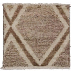 Contemporary Moroccan Style Accent Rug, Square Moroccan Rug