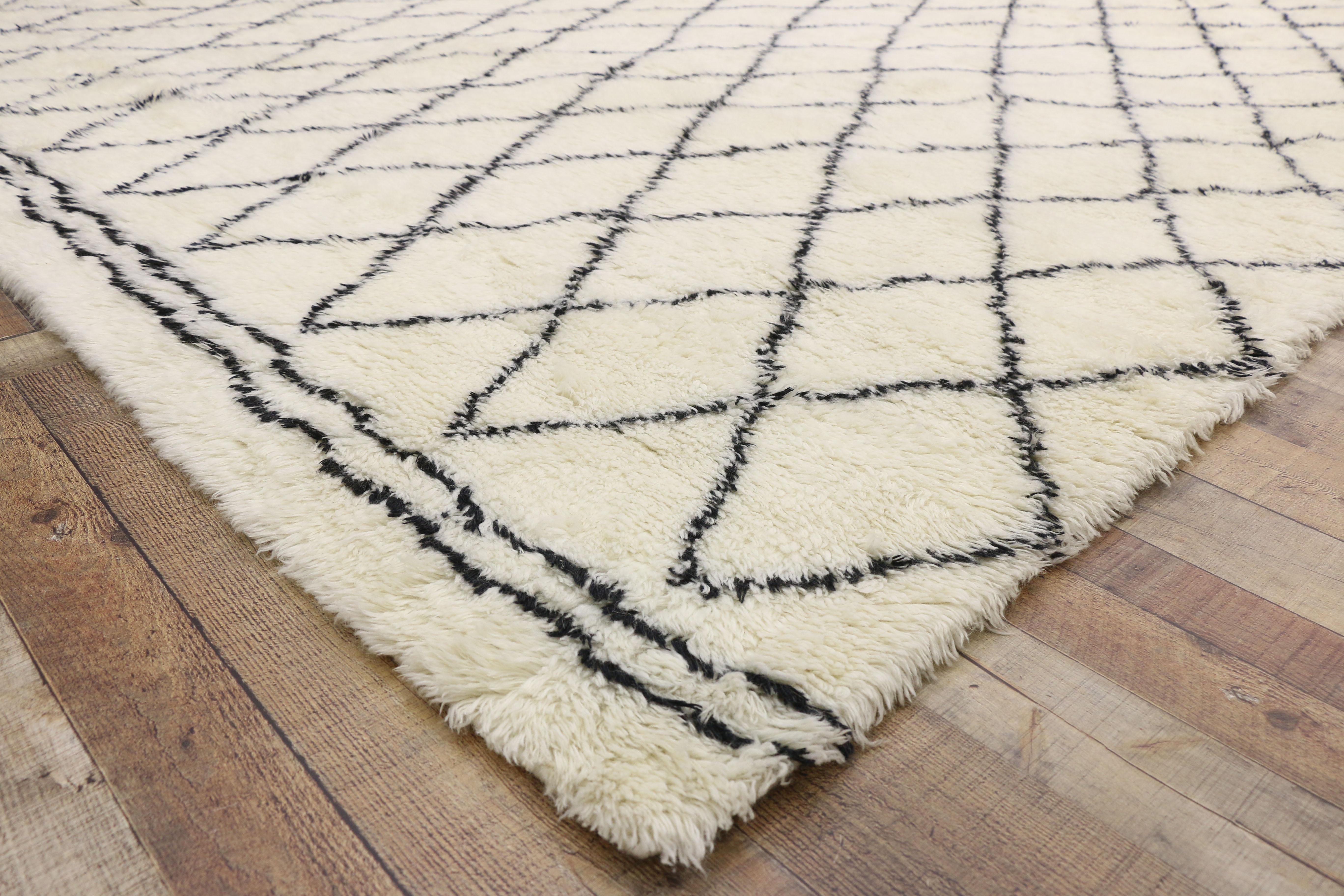 Wool Contemporary Moroccan Style Area Rug with Minimalist Appeal