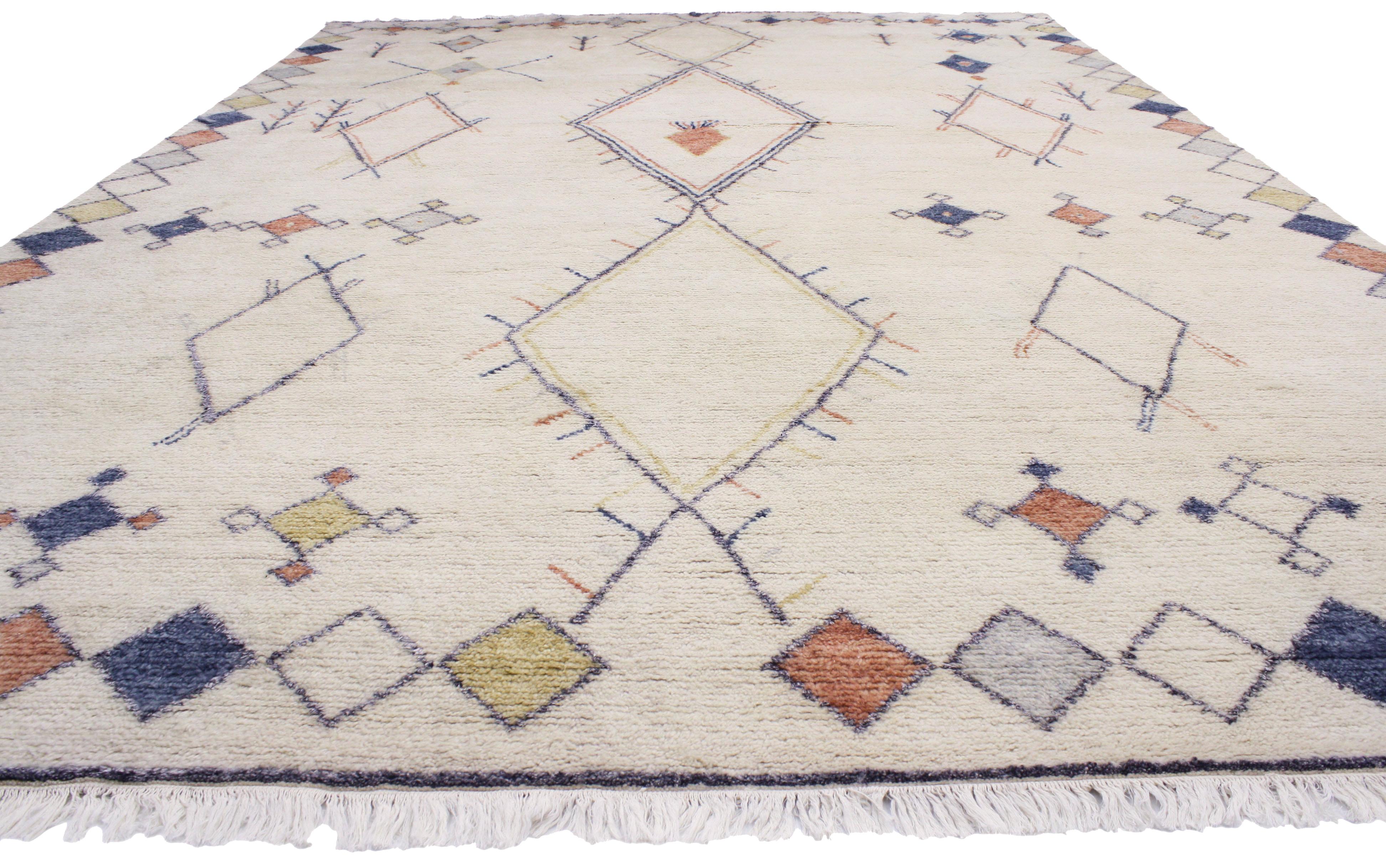 New Contemporary Moroccan Style Area Rug With Modern Mountain