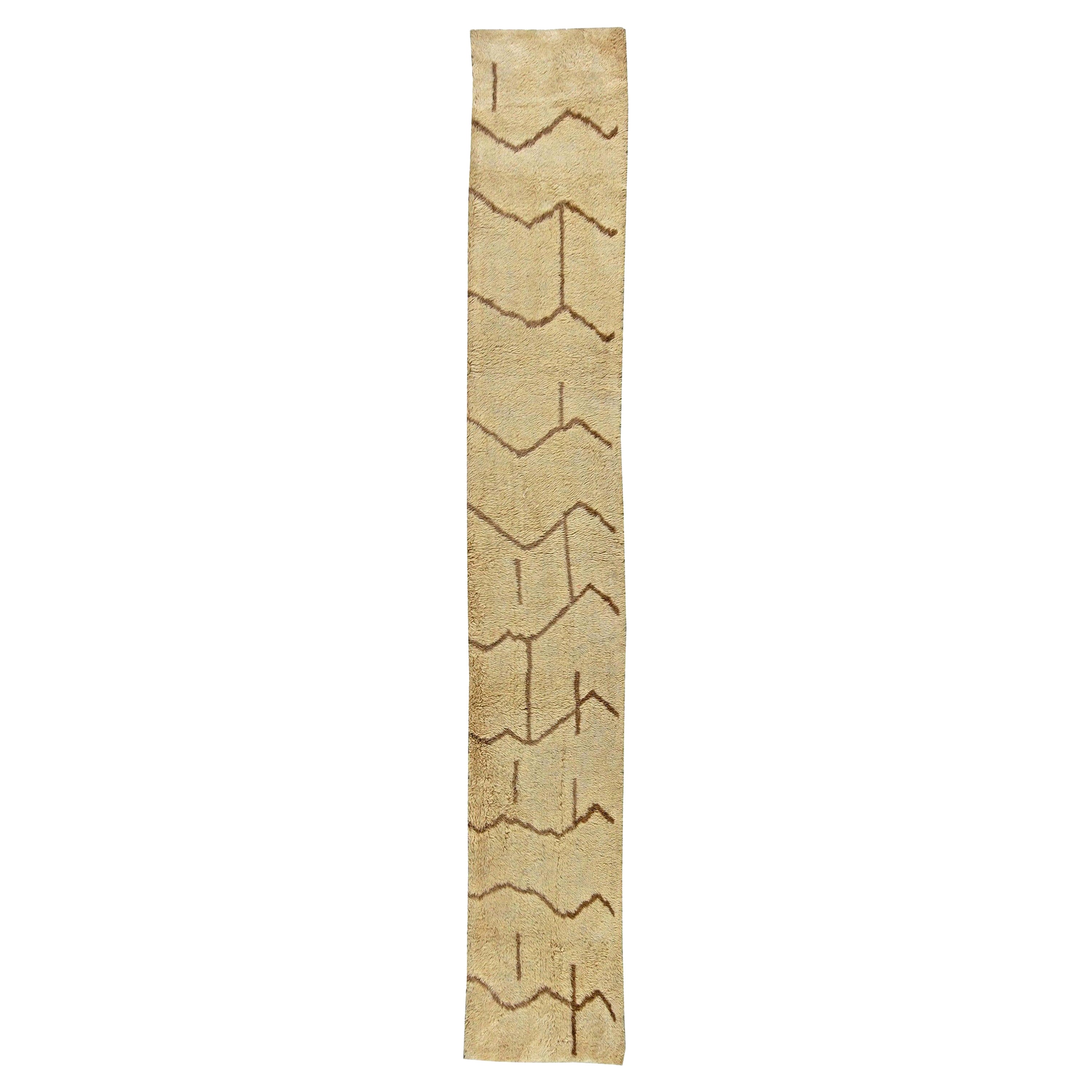 Contemporary Moroccan Style Handmade Wool Runner by Doris Leslie Blau