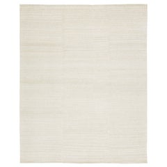 Contemporary Moroccan Style Organic Ivory Wool Rug By Apadana