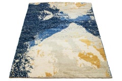 Contemporary Moroccan Style Plush Wool Rug with Abstract Design