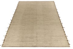 Rug & Kilim's Contemporary Moroccan style rug in Beige-Brown, Off-White Striae
