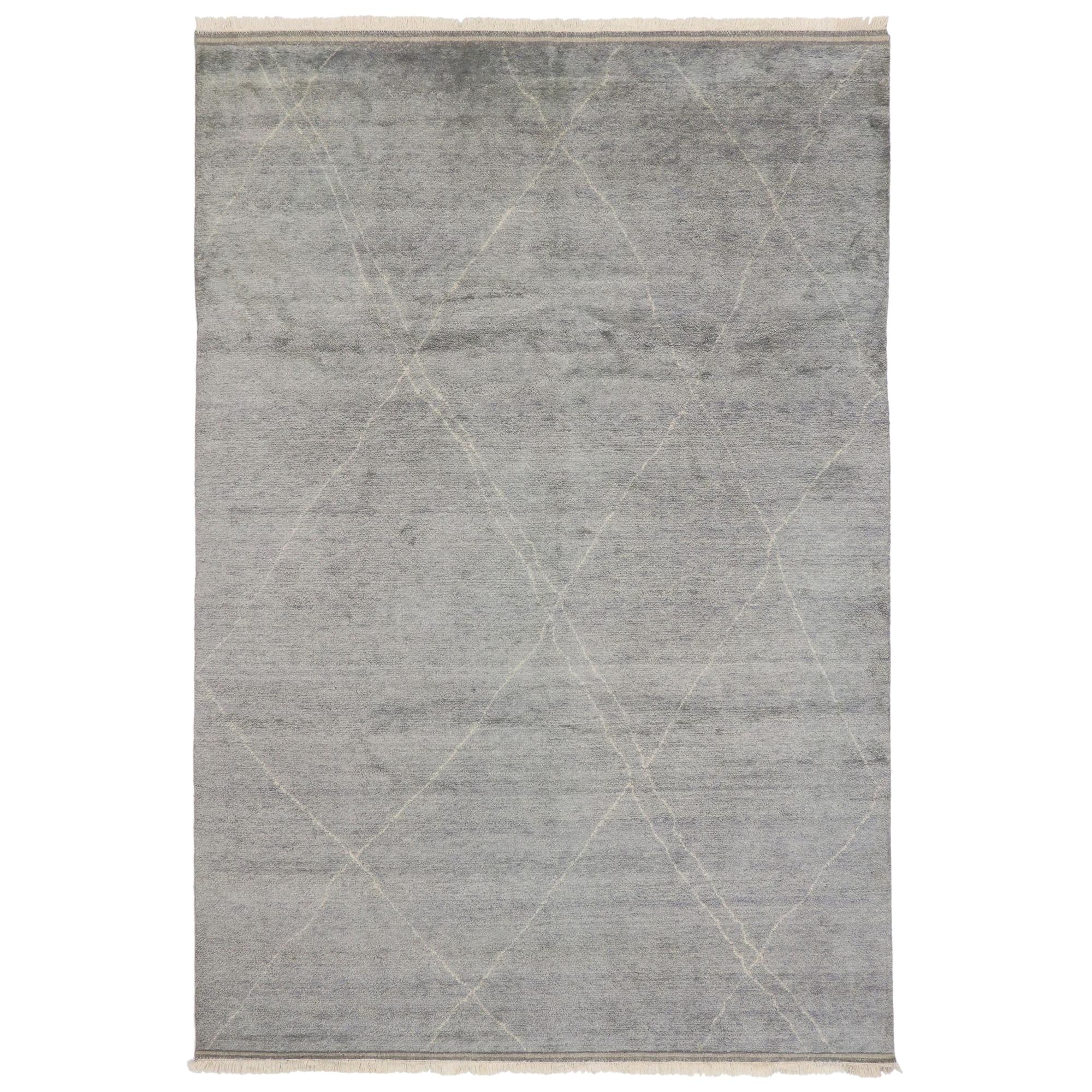 Contemporary Moroccan Style Rug with Danish Design For Sale