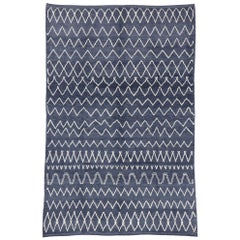 Nueva Alfombra Contemporánea de Estilo Marroquí con Diseño de Diamantes y Chevron