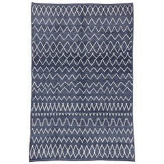 Nouveau tapis contemporain marocain de style avec motif de diamants et motif de chevrons