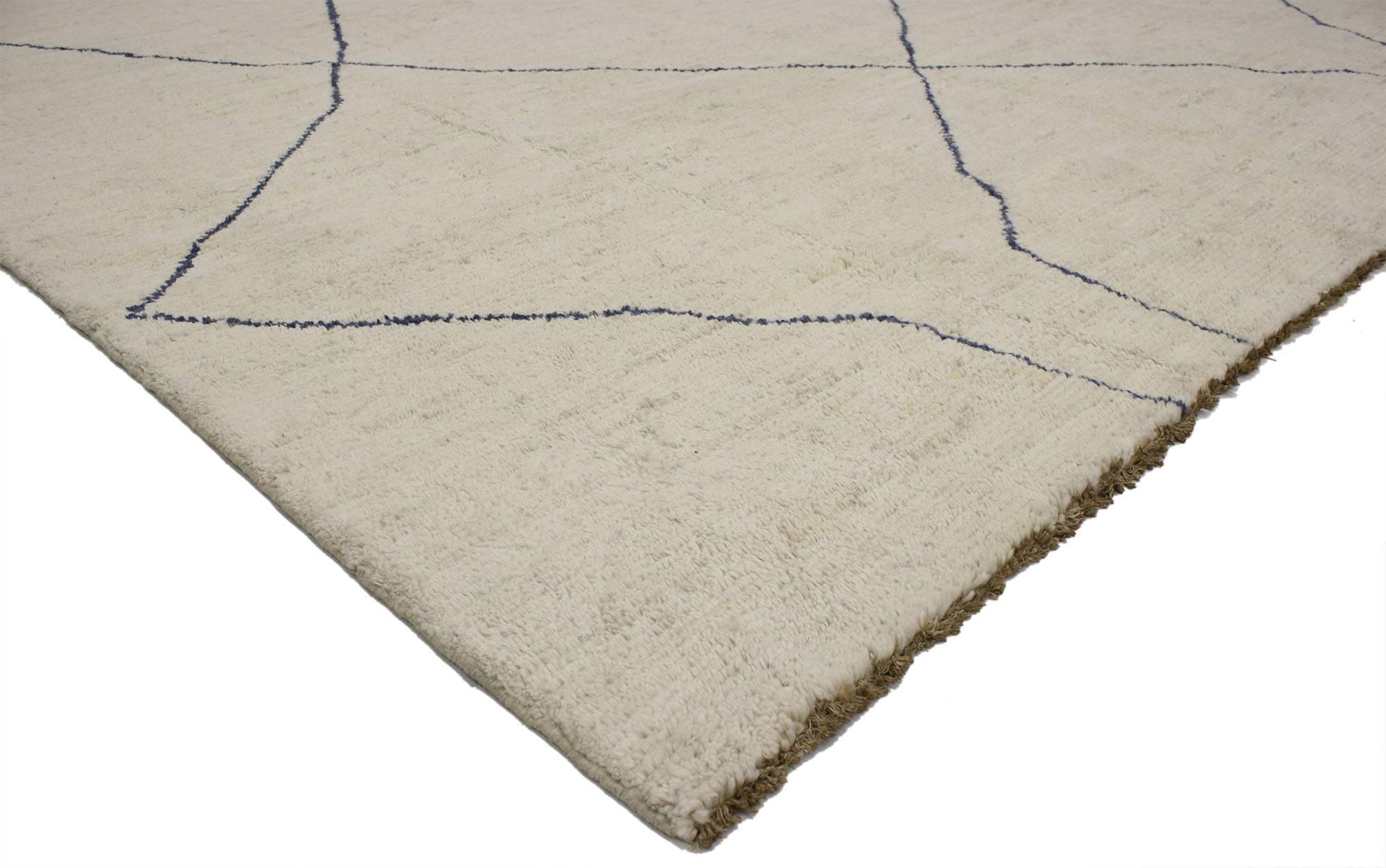 Pakistani Contemporary Moroccan Style Rug with Modern Design, Square Rug