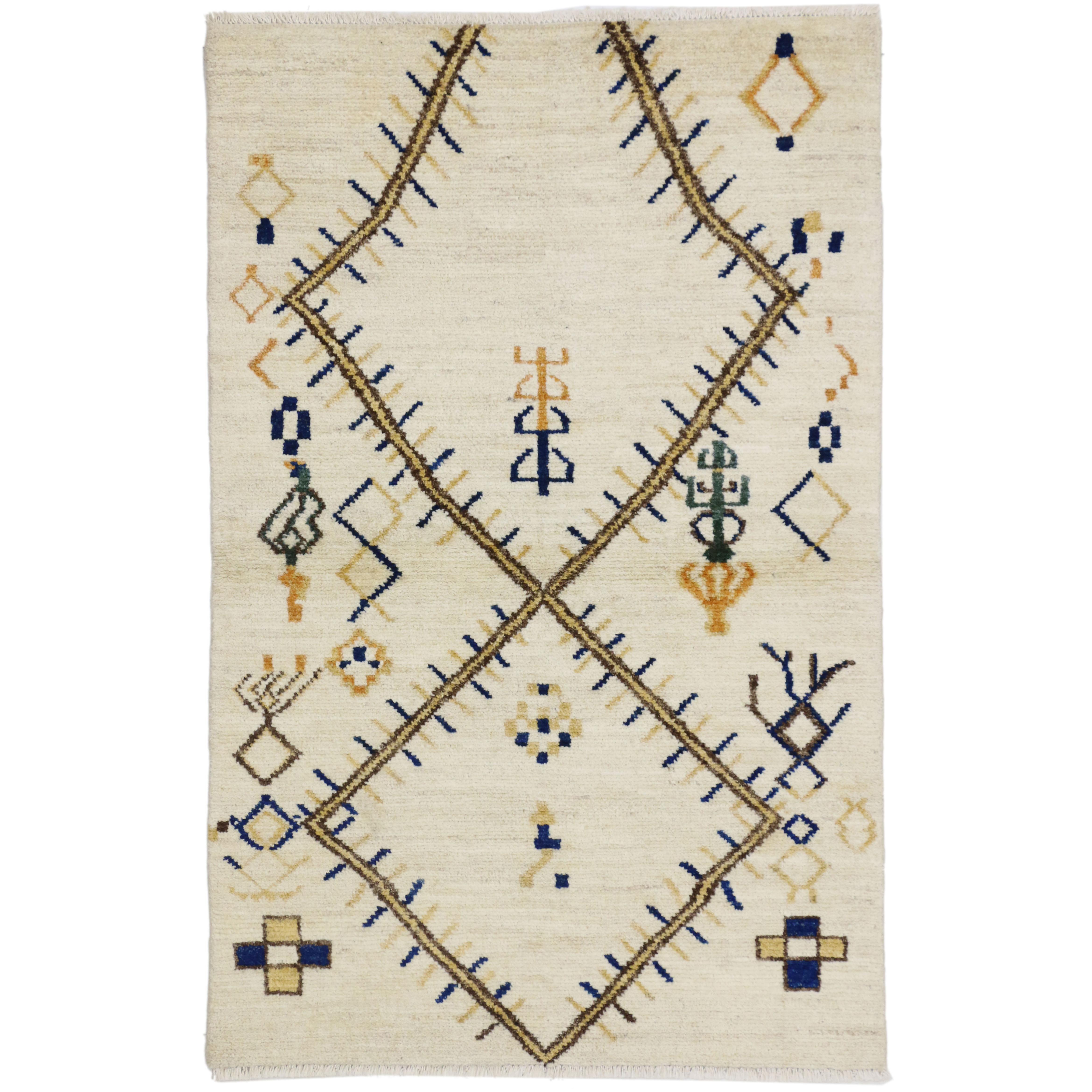 Contemporary Moroccan Style Rug with Modern Tribal Style