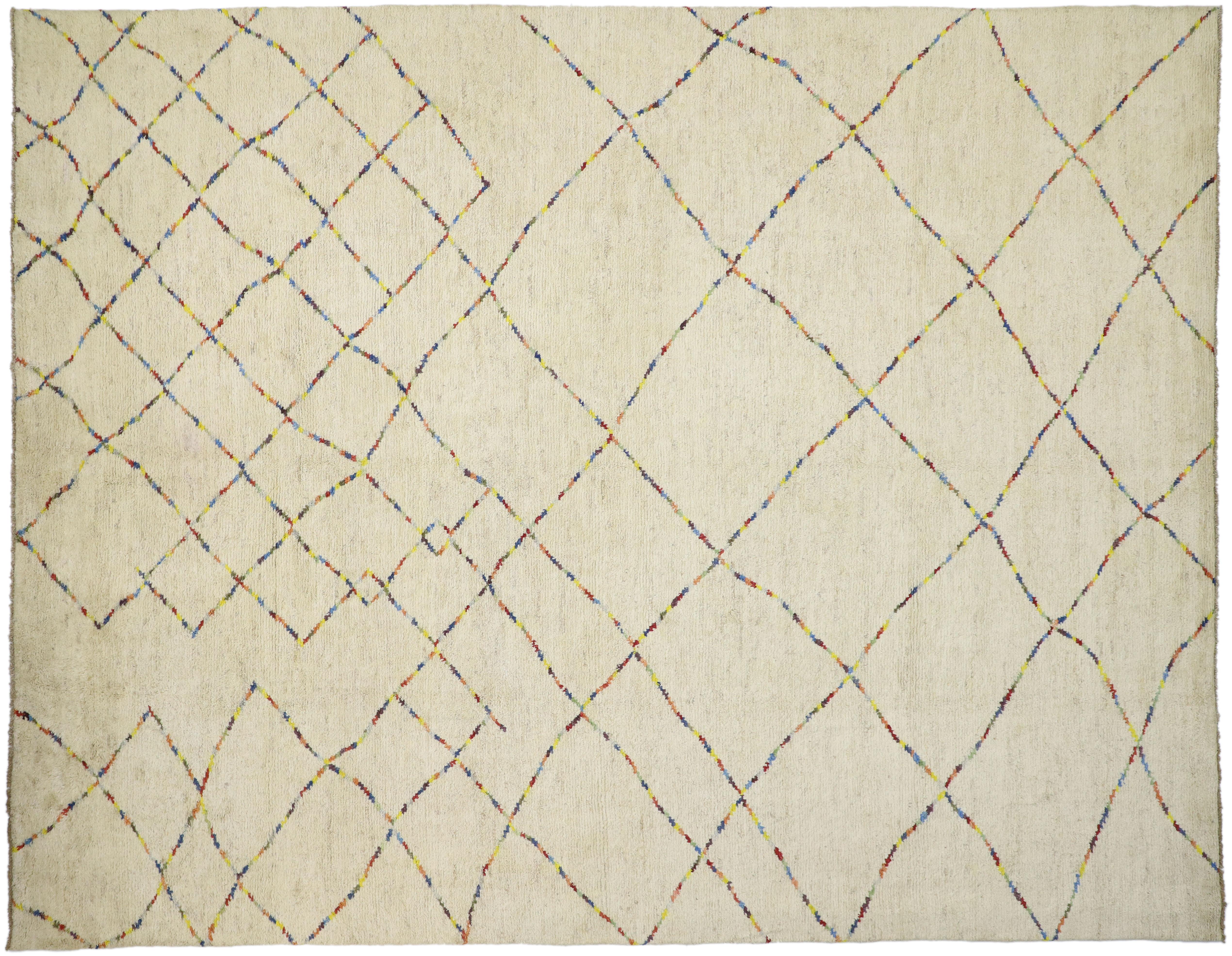 Contemporary Moroccan Style Rug with Organic Modern Style 5