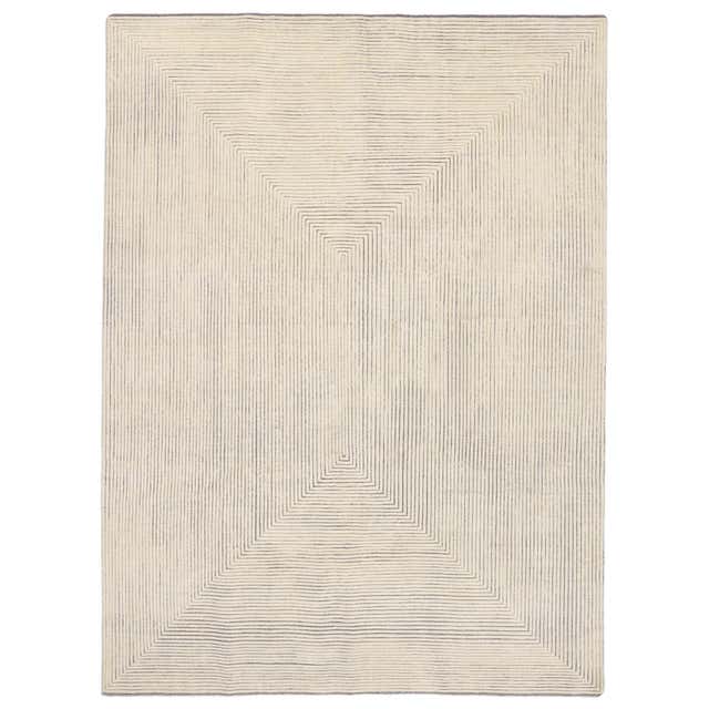 Large Square Modern Rug with Minimalist Design in off White and Beige ...