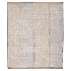 Contemporary Moroccan Style Temara Rug in White and Blush Pink 
