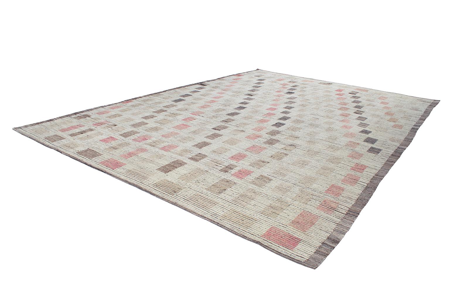 Afghan Contemporary Moroccan Style Tribal Geometric Rug  For Sale