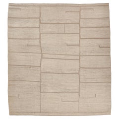 Contemporary Moroccan Style White and Taupe Madison Rug by Alberto Levi Gallery